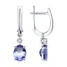 Серьги из белого золота с бриллиантами и танзанитами (Арт.6024379-3)
