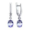 Серьги из белого золота с бриллиантами и танзанитами (Арт.6024379-3)