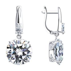 Серьги из серебра с фианитами (Арт.94022277)