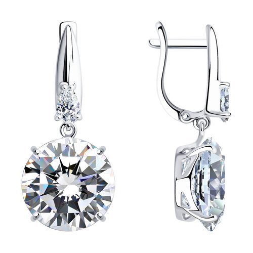 Серьги из серебра с фианитами (Арт.94022277)