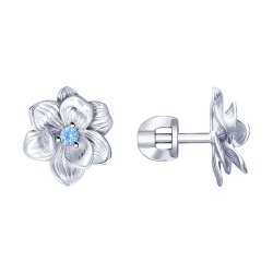 Серьги из серебра с фианитами (Арт.94023190)