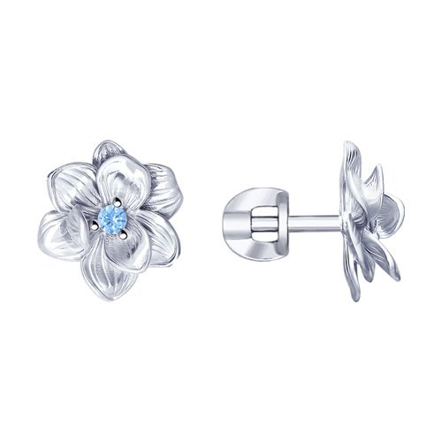 Серьги из серебра с фианитами (Арт.94023190)
