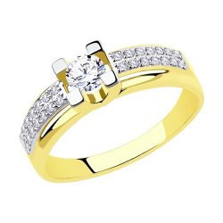 Кольцо из желтого золота с фианитами (Арт.018509-2)