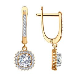Серьги из золота с фианитами (Арт.029955)