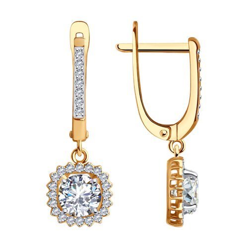 Серьги из золота с фианитами (Арт.029955)