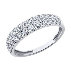 Кольцо из белого золота с фианитами (Арт.019422-3)