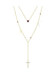 Колье золотое пробы 585 с миксом камней (Арт.770502-2)