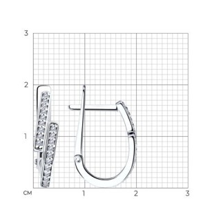 Серьги из серебра с фианитами «Перекрёстные огни» Соколов (арт.94025696)
