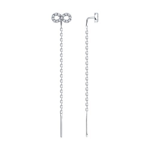 Серьги из серебра с фианитами (Арт.94025914)
