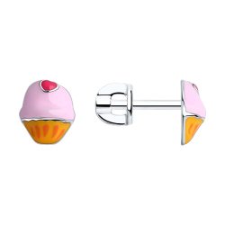Серьги из серебра с эмалью (Арт.94026031)