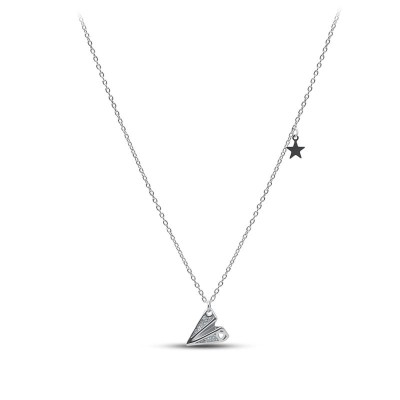 Ожерелье серебро с куб. цирконием «Крылья Путешествий» MYJEWELS (арт.0520)
