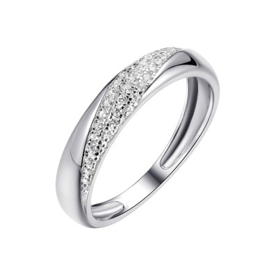 Кольцо серебряное с фианитами «Spark Line» Fresh Jewelry (арт.CZ-R01195-X-W-X-X-W)