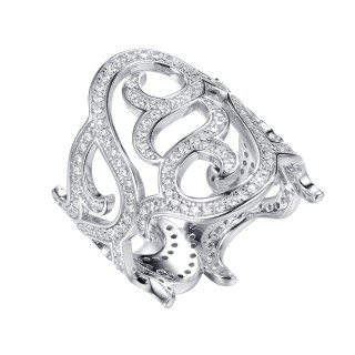 Кольцо серебряное с фианитами «Lace Shine» Fresh Jewelry (арт.CZ-R02930-X-W-X-X-W)