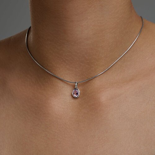 Подвеска из серебра с аметистом и фианитами (Арт.92030865)