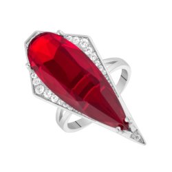 Кольцо из серебра с куб. цирконием и ситаллом (Арт.pd-r00289-x-w-rg-x-w)