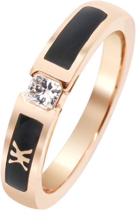 Кольцо из золота с бриллиантом и эмалью (Арт.dkl40tklnor_(0.16))