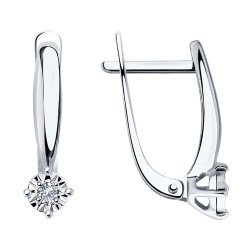 Серьги из белого золота с бриллиантами (Арт.1021341)