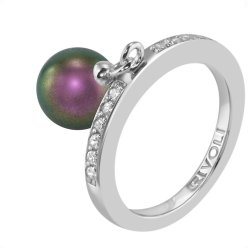 Кольцо из серебра с жемчугом и кристаллом swarovski (Арт.zar-14-8-19-s)
