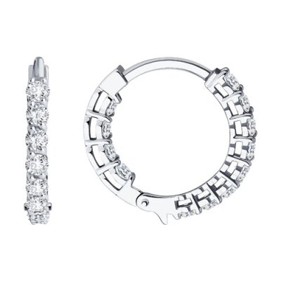 Серьги из белого золота с бриллиантами (Арт.1021676-3)