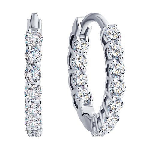 Серьги из белого золота с бриллиантами (Арт.1021676-3)