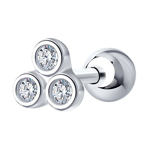 Серьга из серебра с фианитами (Арт.94170196)