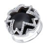 Кольцо из серебра с агатом и фианитами (Арт.83010069)