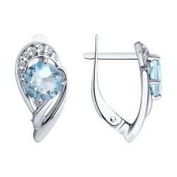 Серьги из серебра с топазами и фианитами (Арт.94-320-00184-1)