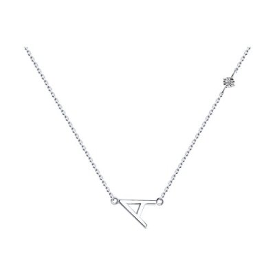 Колье из серебра с бриллиантом «Графичная линия» Соколов (арт.87070019)