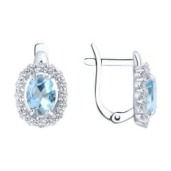 Серьги из серебра с топазами и фианитами (Арт.92021111)