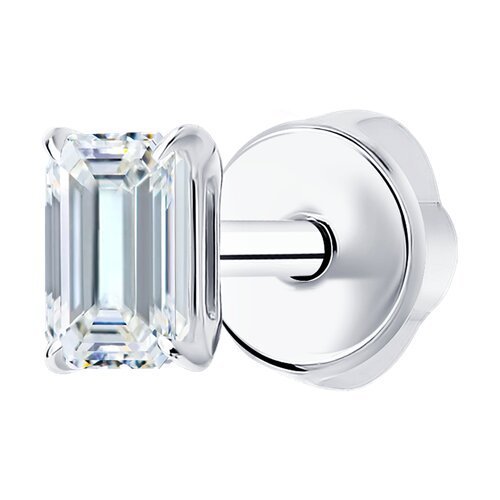 Серьга из белого золота с бриллиантом выращенным (Арт.1170032-3-5)