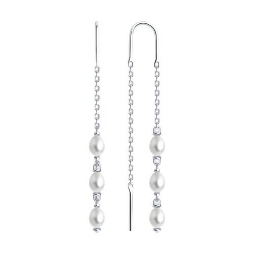 Серьги из серебра с жемчугом (Арт.92022540)