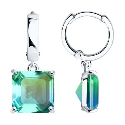 Серьги из серебра с ситаллами (Арт.92022846)