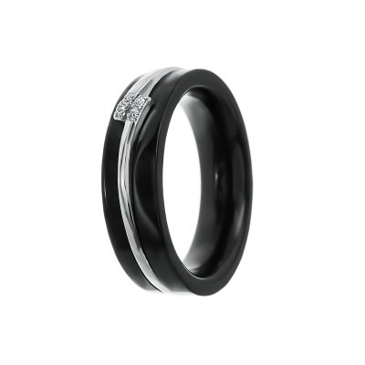 Кольцо из серебра с керамикой и фианитом (Арт.tc-r00674-b-w-x-x-w)