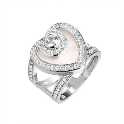 Кольцо серебряное с жемчугом и фианитами Fresh Heart MY JEWELS (арт.PI-R05154-X-W-PN-X-W)