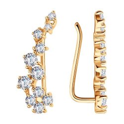 Серьги из золочёного серебра с фианитами (Арт.93021058)