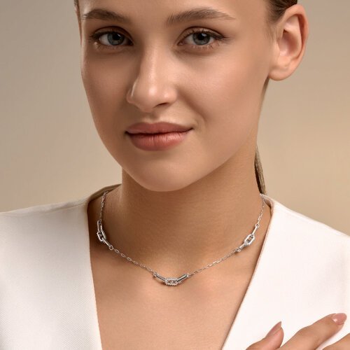 Колье из серебра с фианитами (Арт.94071364)