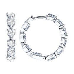 Серьги из серебра с фианитами (Арт.94026438)