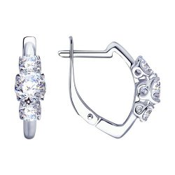 Серьги из серебра с фианитами (Арт.94-120-01217-1)