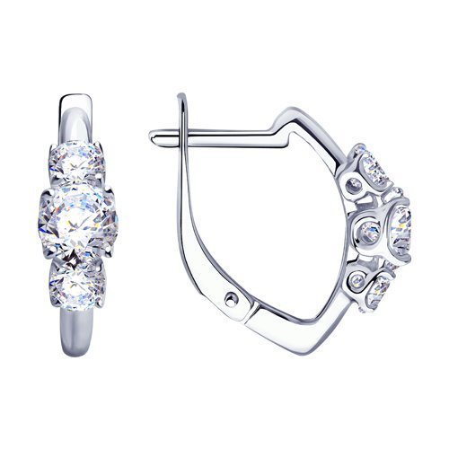 Серьги из серебра с фианитами (Арт.94-120-01217-1)