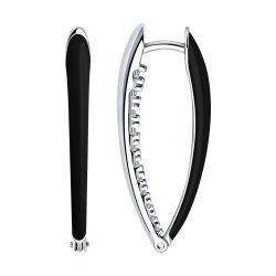 Серьги из серебра с фианитами и эмалью (Арт.94-120-01883-2)