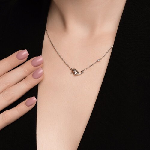 Колье из серебра с фианитом (Арт.94070956)