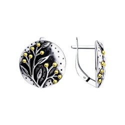 Серьги из золочёного серебра (Арт.95-120-00806-1)
