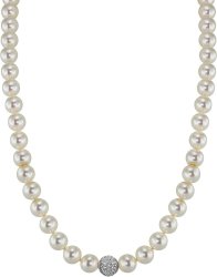 Ожерелье из серебра с жемчугом и кристаллом swarovski (Арт.91l-sk-1)
