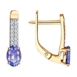Серьги из золота с бриллиантами и танзанитами (Арт.51-220-02312-3)