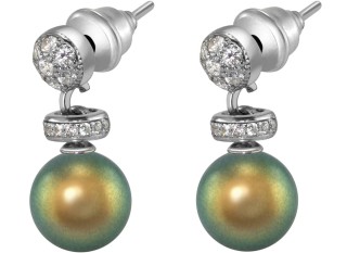 Серьги серебряные с жемчугом и куб. цирконием Pearl Kiss 26S, Rivoli (арт.ABS-12-8-26-S)