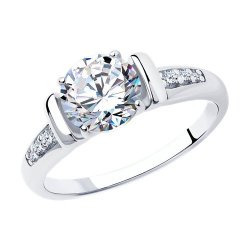 Кольцо из серебра с фианитами (Арт.94012674)