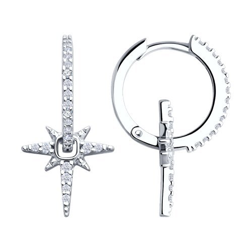 Серьги из серебра с фианитами (Арт.94026687)