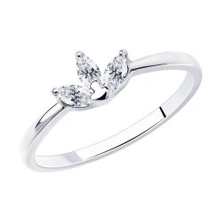 Кольцо из серебра с фианитами (Арт.94013295)