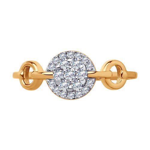 Кольцо из золота с фианитами «Сияющий круг» Соколов (арт.019078)