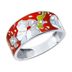 Кольцо из серебра с эмалью (Арт.94013867)